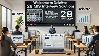 Deloitte 28 MIS Interview  Solutions | Excel 2010 by ExcelGuru & Power Query by Sharad Gupta