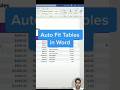 MS Word में Table Auto Fit कैसे करें | एक क्लिक में Perfect Fit Table 🔥 #table #short #mswordtips