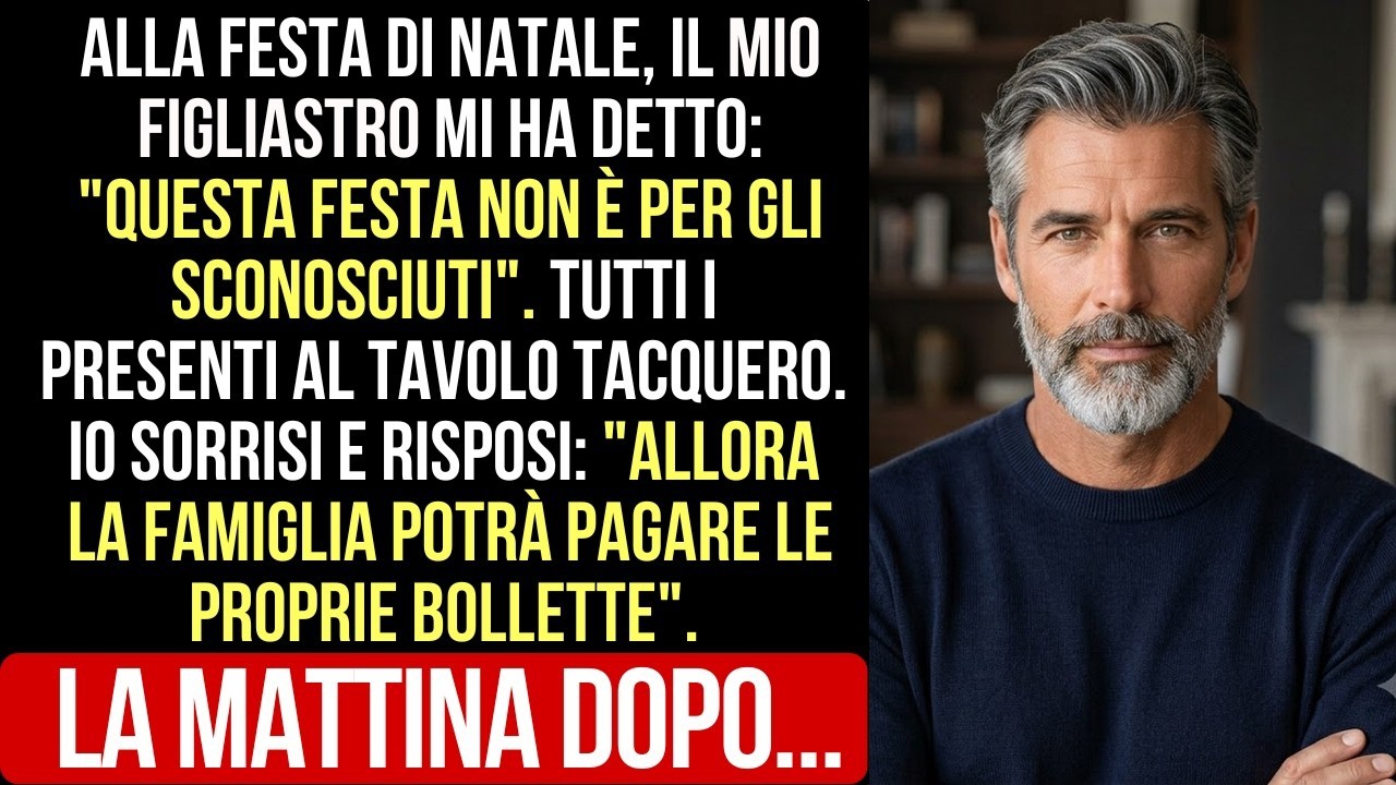 La sera di Natale mio figliastro ha alzato il bicchiere e ha detto: "In questa casa non c'è posto per gli estranei." Tutti hanno riso. Mia moglie ha guardato il piatto. Io non ho detto nulla: ho...
