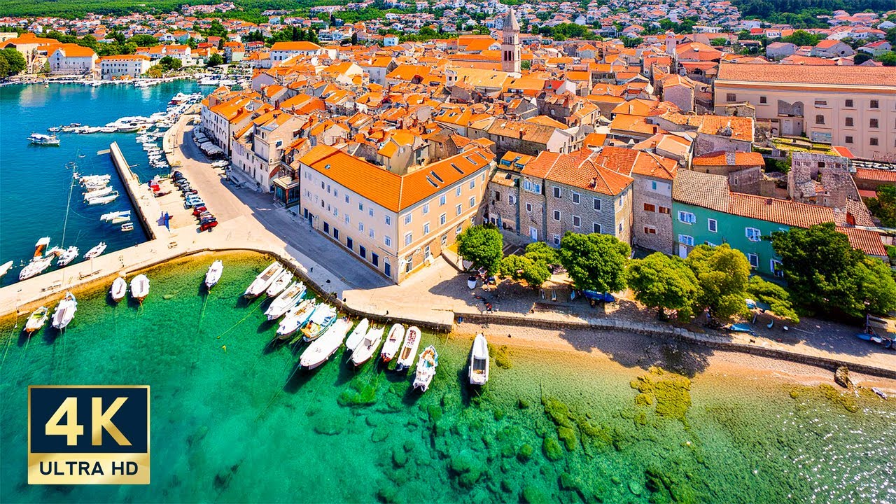 Krk Croatia 🇭🇷 4K Krk Island Walking Tour 2024