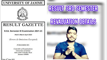 B.Ed. 3rd semester result, revaluation complete details #jammuuniresultupdate