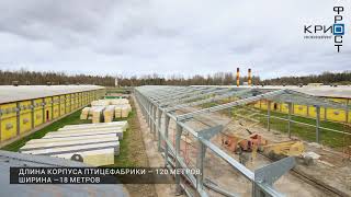Строительство корпуса птицефабрики для агропромышленного холдинга (таймлапс 4K)