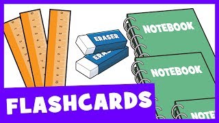 Learn School Supplies (Singular and Plural) | Talking Flashards