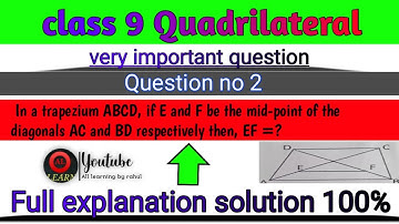 In a trapezium ABCD, if E and F be the mid-point of the diagonals AC and BD respectively then, EF =?