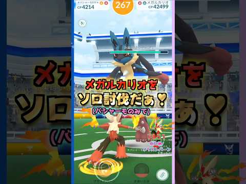メガルカリオをソロ討伐!!バシャーモver【ポケモンGO】