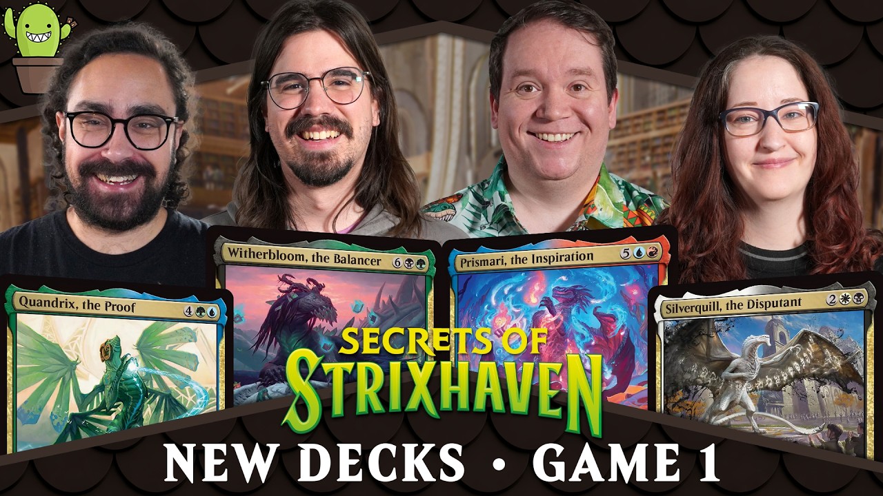 FIRST LOOK Secrets of Strixhaven Commander | Prismari VS Witherbloom VS Quandrix VS Silverquill thumbnail