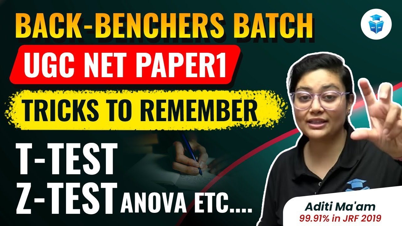 UGC NET Paper 1 Research Aptitude | T-Test, Z-Test, Anova UGC NET | NET JRF with Aditi Mam | JRFAdda