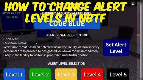 How to change Alert levels in NBTF