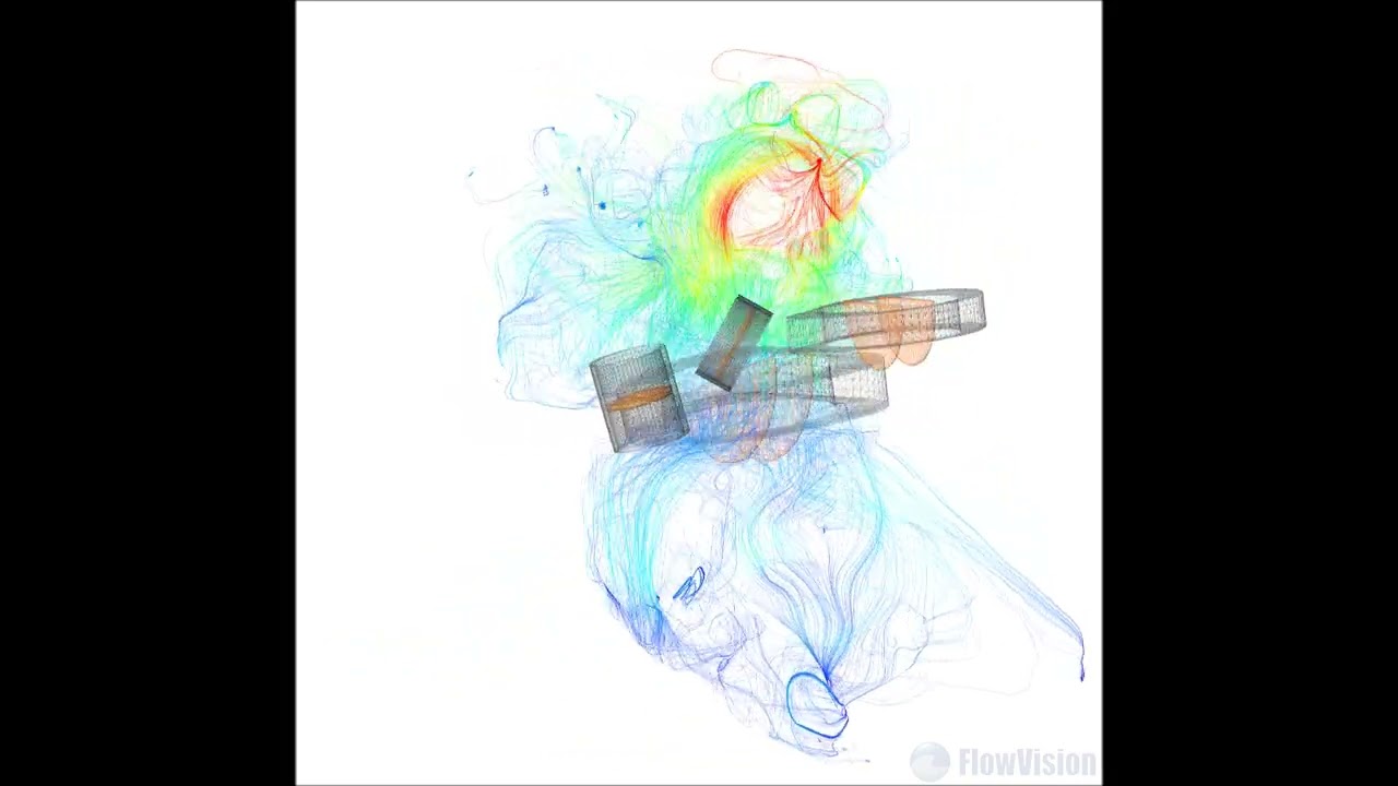 FlowVision CFD   Blood Streamlines in LHHM Right during Diastole, 1 Way FSI 170407