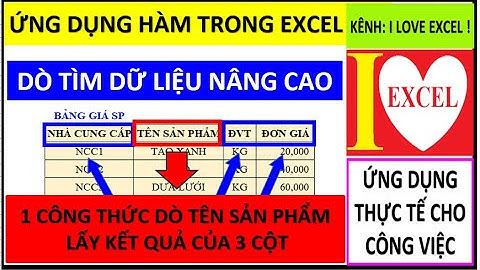 DÒ TÌM DỮ LIỆU NÂNG CAO - UD INDEX + MATCH + IFERROR - ILOVEEXCEL!