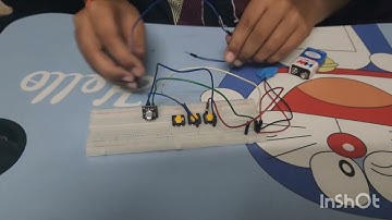 RGB led light with push buttons and breadboard 