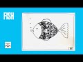 EASY Zentangle pattern fish: RELAXING drawing for beginners