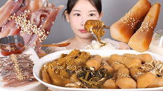 생멸치 넣고 3시간 지져버린🔥 달랑무 총각무 지짐 멸치회 먹방 Braised kimchi [eating show] mukbang korean food