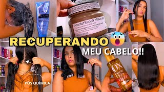 COMO MEU CABELO FICOU DEPOIS DA QUÍMICA😱 ROTINA CAPILAR | Tratamento Para Cabelos Danificados.