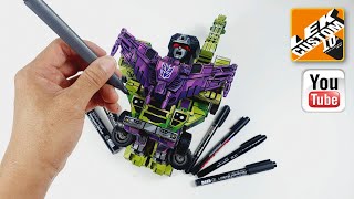 How to use permanent pen for cel shaded painted By LEK Custom Toys 2021