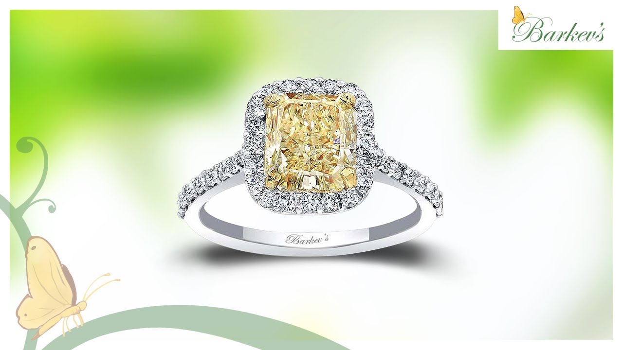 Radiant Cut Yellow Diamond Ring 7989LT
