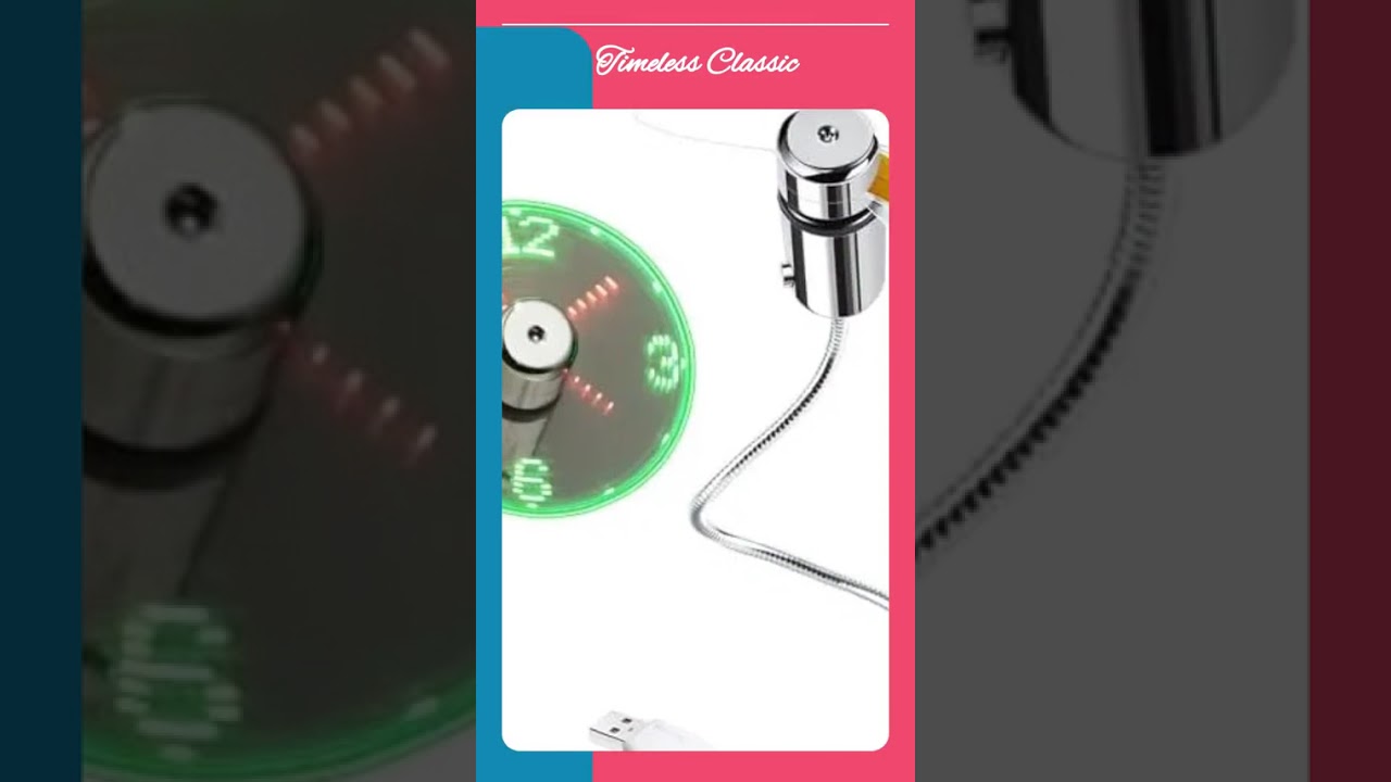 ONXE LED USB Clock Fan with Real Time Display Function