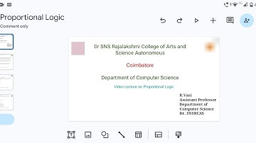 Proportional Logic|Ms.R.Vani|Asst.Prof|CS|Video Lecture