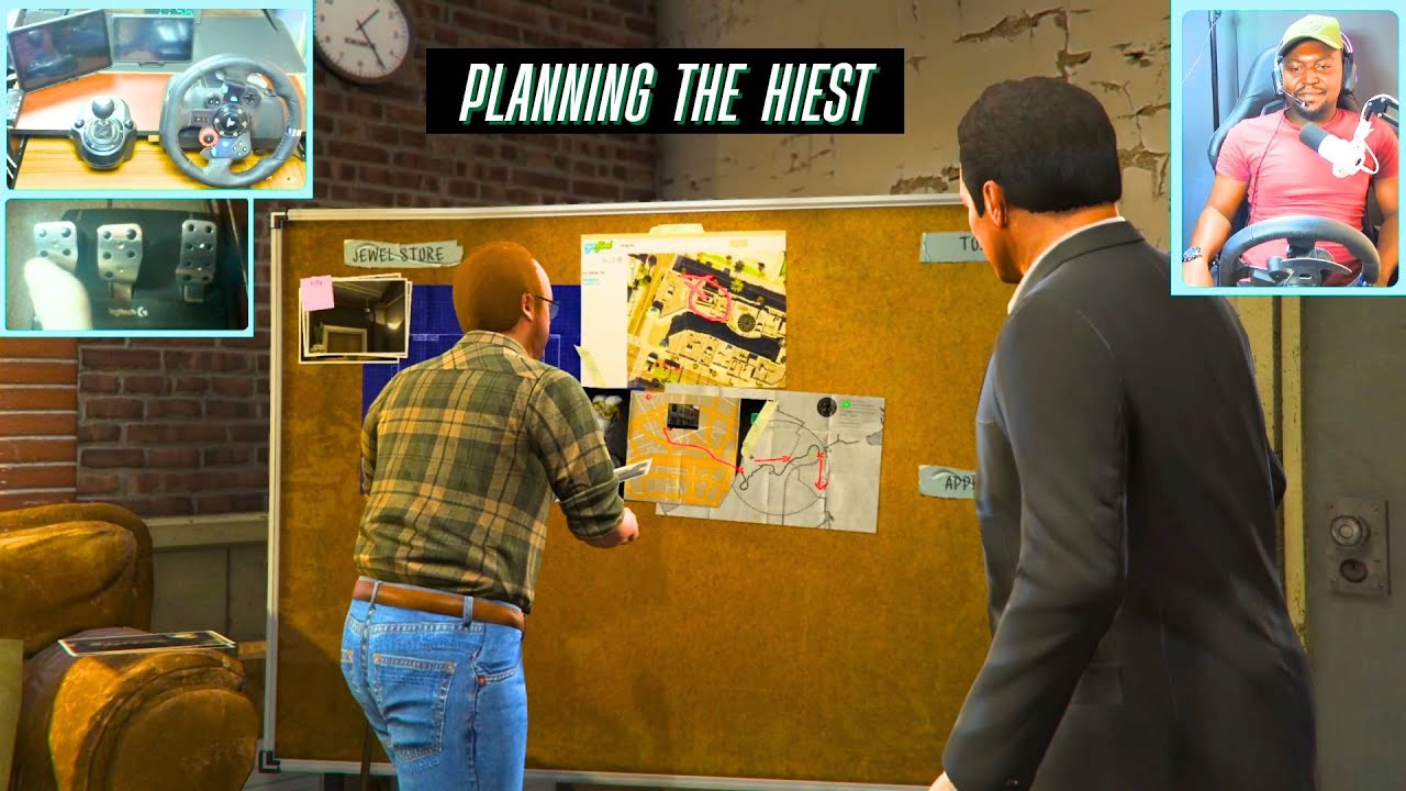 GTA V Story Mode Day 7 | Planning the Big Heist with Logitech G29 Steering Wheel!