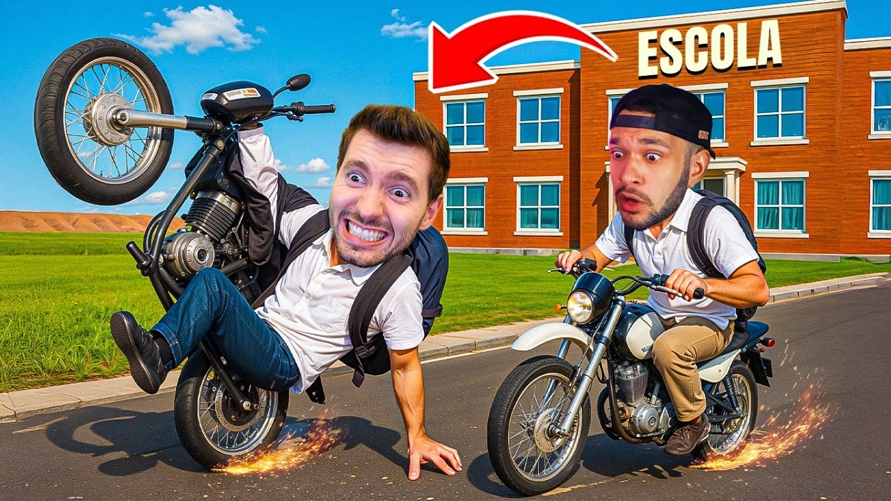 LIPAO e GQ fugindo da ESCOLA no Moto Wheelie 3D (NOVO MAPA)