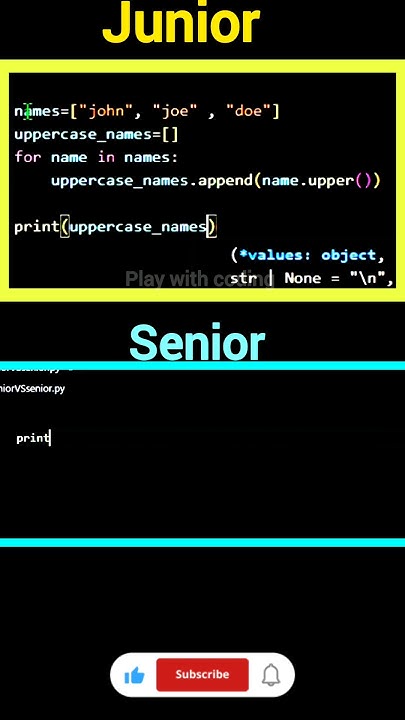 Python Junior vs senior coding #pythonlearning #pythonforbeginners # ...