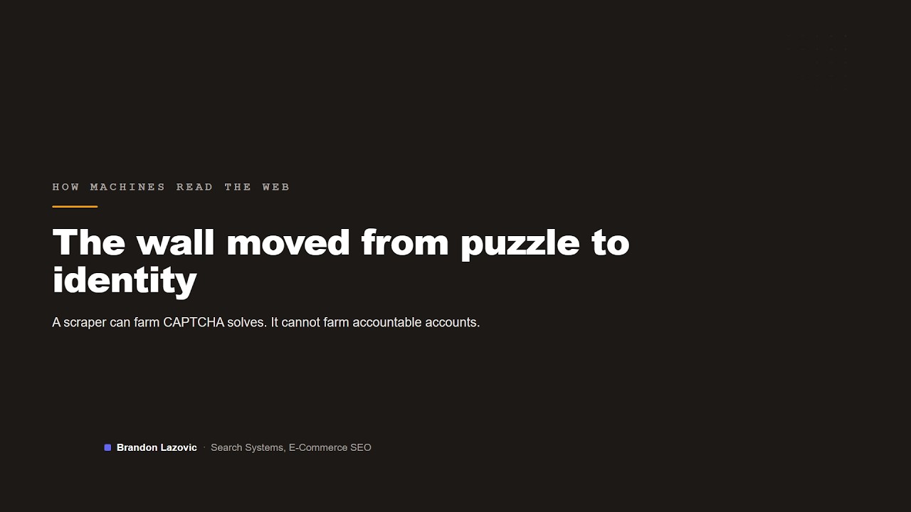 Video thumbnail: Google's Scraper CAPTCHA May Get an Identity Check Instead