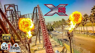 September 2023 X2 Roller Coaster On Ride 4K POV Six Flags Magic Mountain