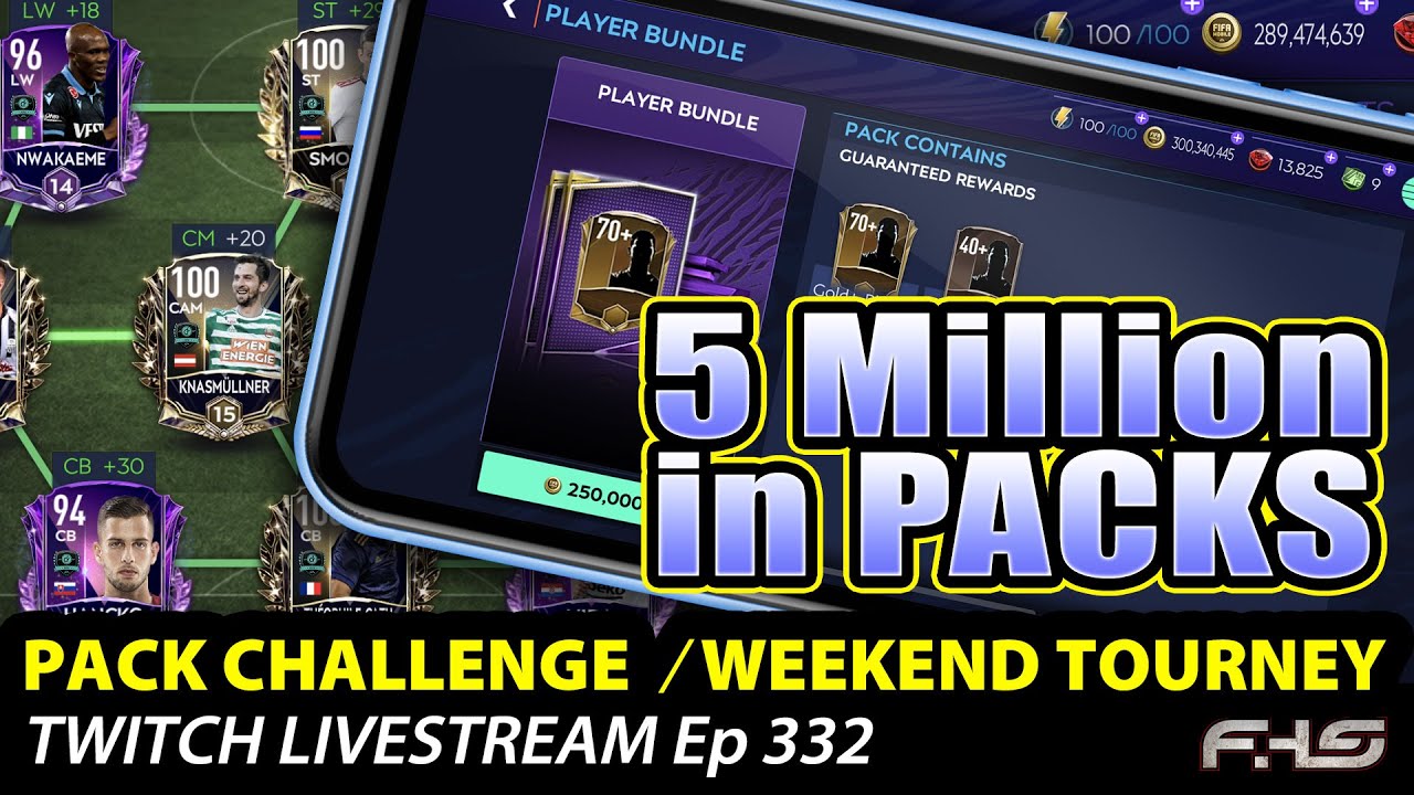 5M in coin packs Challenge and Weekend Tourney  |  FC Mobile (FIFA) Twitch Livestream Ep.332