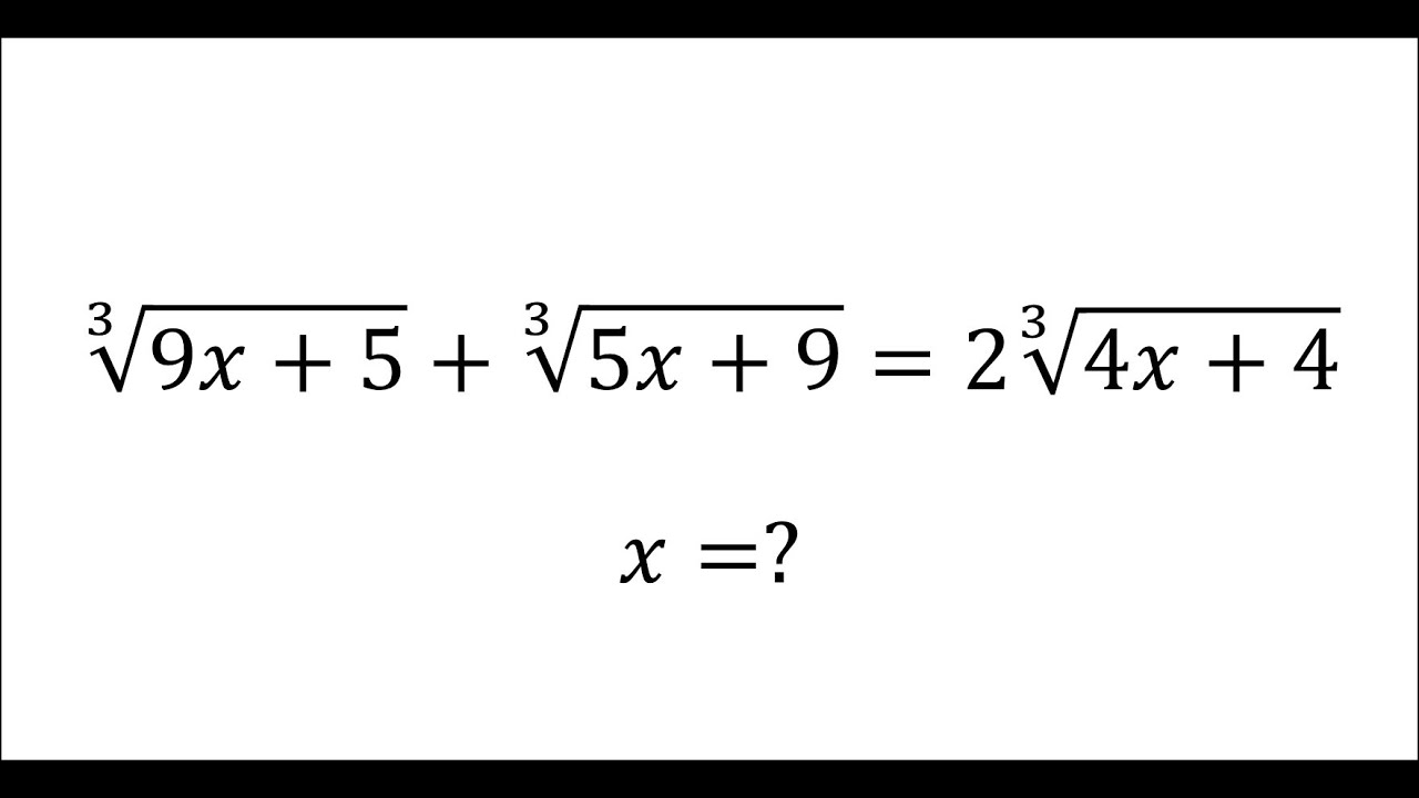 Irational Math Problems An awesome algebra problem | Algebra | Irrational equations | 9 - YouTube