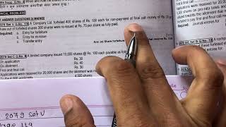 Share Forfeiture Class 12 || 2079 Final Exam Question Solution || Class 12 Account