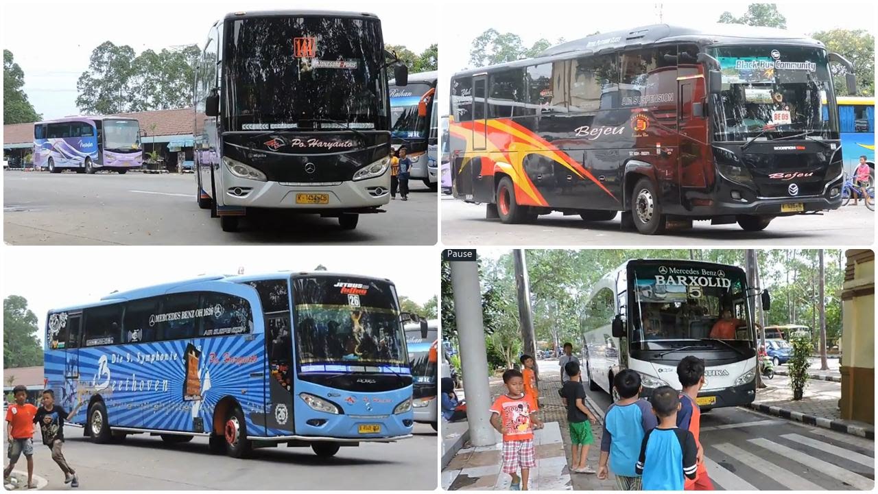 Kumpulan Bus Keluar dari Terminal Poris + Pemburu Klakson Telolet