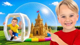 Mike and Sasha build a GIANT inflatable playhouse for kids Update