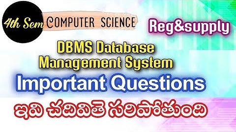 4th sem CS DBMS important Questions || Database Management system important Questions