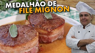 SABOROSO E SUCULENTO MEDALHÃO DE FILÉ MIGNON COM BACON - RECEITA DO CHEF TAICO