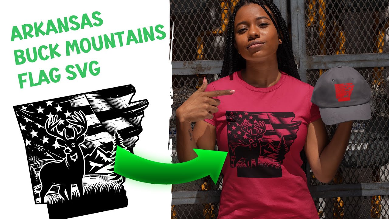 Arkansas Buck Mountains Flag SVG File | Perfect for Vinyl Cutters, Laser Engravers & CNC Machines