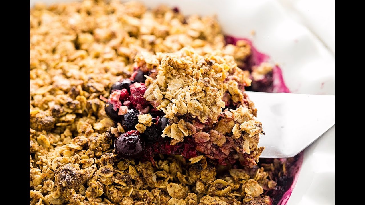 Wholesome Gluten-Free Mixed Berry Crumble | Truffles and Trends