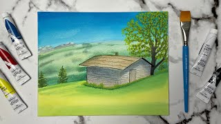 Landscape Cottage With Acrylic Gouache Paletteful Packs Sept 2021 Unboxing And Demonstration