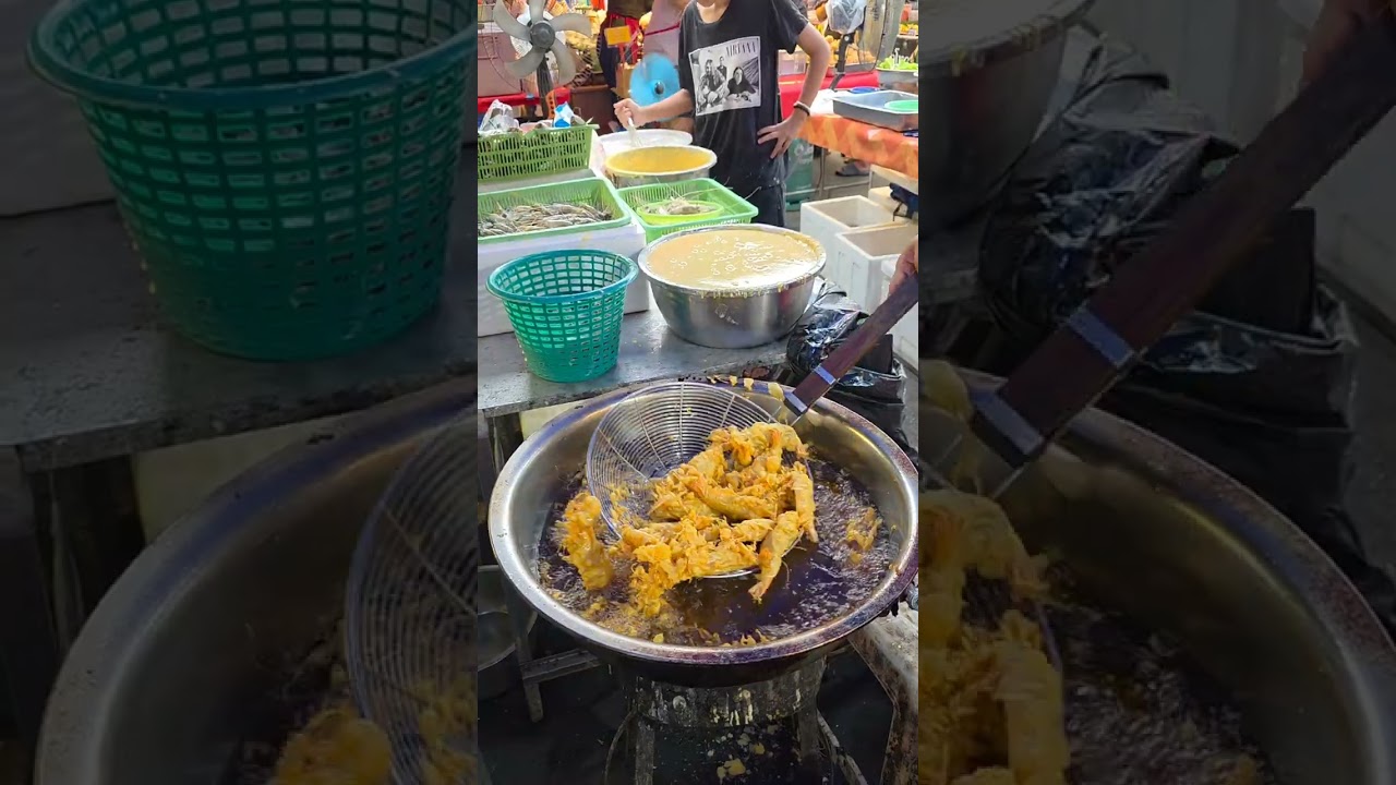 ทำได้ไงกุ้งทอดตัว5บาท สูตรแป้งเหลืองแป้งเดียวทอดได้ทุกอย่าง ให้หยิบเองเลือกได้แบบนี้ทอดไม่ทัน
