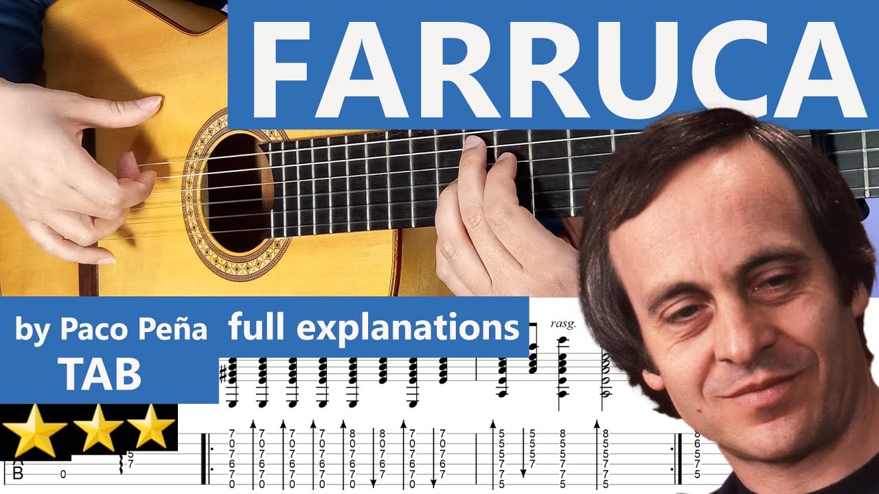 Farruca Tutorial by Paco Peña with Sheet, TAB & Full Explanations (Full version - Original)