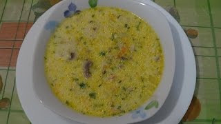 Сырный суп с курицей и грибами Сырный суп с курицей и грибами