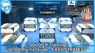 SOLDIER Training Guide - EASY STRATEGY - 50,000 Points & EXP Plus Materia - FF7 Remake INTERgrade