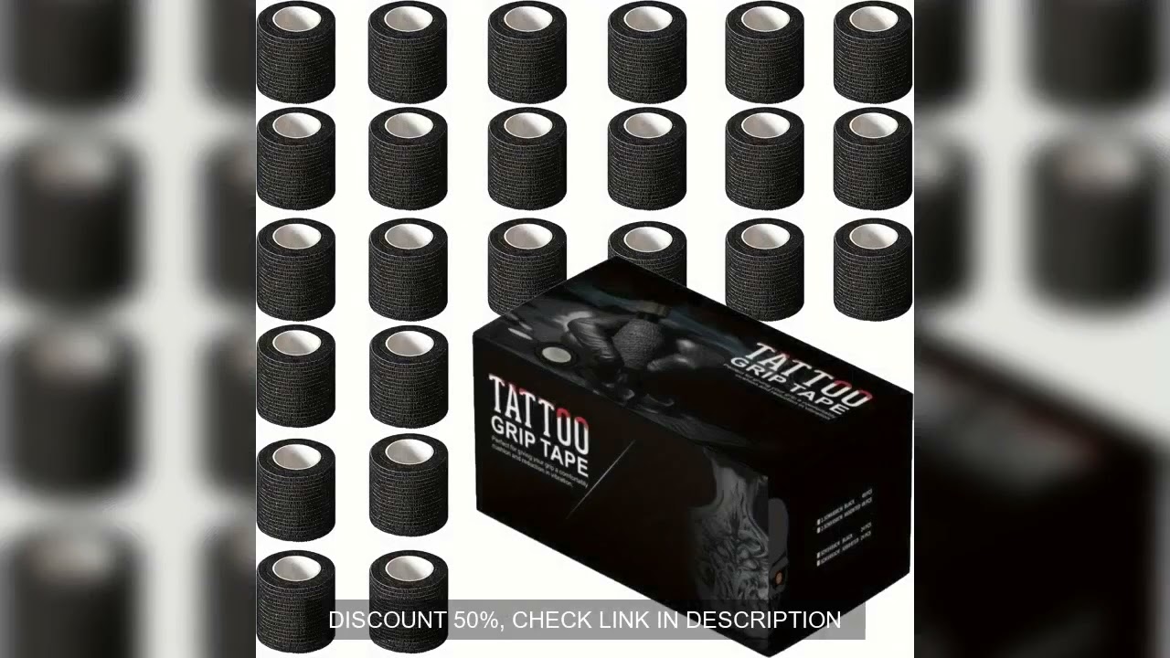 3/6/12/24/48 PCS Tattoo Grip Cover Wrap Disposable Black  Bandage For Tattoo Grip Bandage Machine Ta