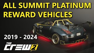 The Crew 2 Summit Platinum Reward Vehicles complete list (2019 - 2024)