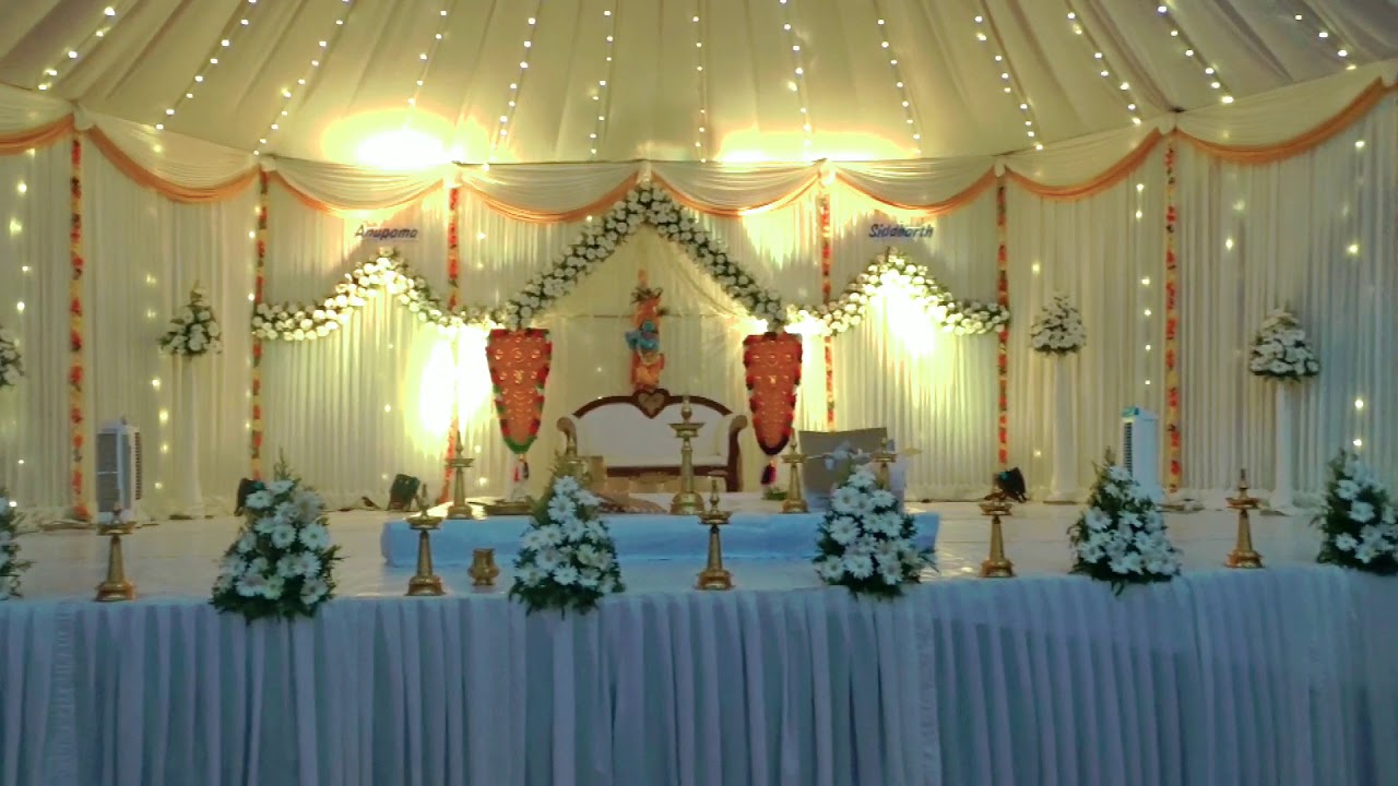 Hindu wedding stage decoration in kerala off white ...
