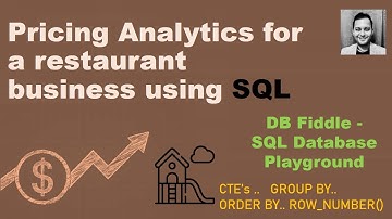 Pricing Analytics using SQL | Data Analytics | Restaurant Business | DB Fiddle - Free SQL Playground