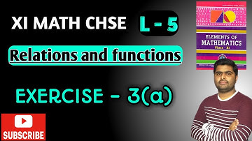 Elements of mathematics | relation and function | chse class 11th math |exercise 3(a)