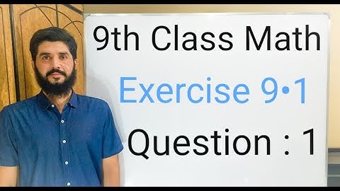 9th class Math Exercise 9.1 Question 1 | Balochistan Board | FREE EDUCATION | Muhammad Hilal