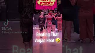 When you hear it’s 100+ in #lasvegas, Dress accordingly 😭