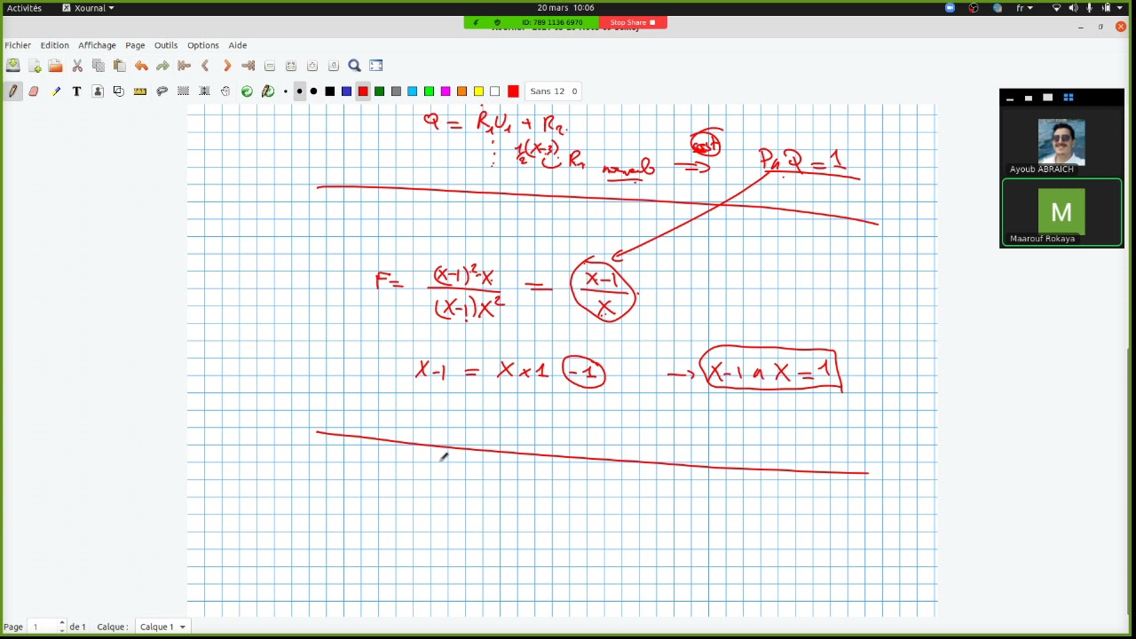 Séance 8 - Algèbre 1 : Polynômes -  Fractions rationnelles  (Ayoub)