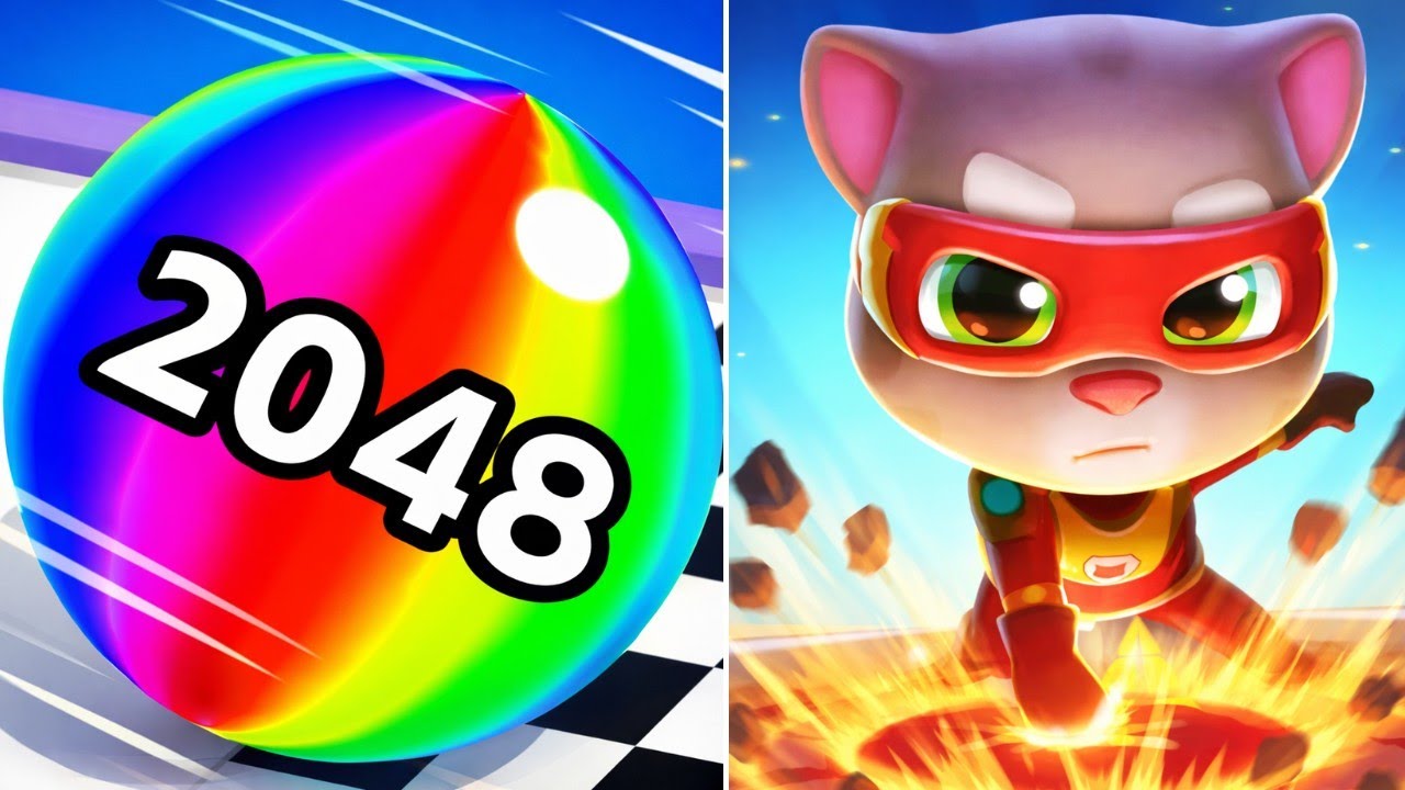 Ball Run 2048 Infinity Mode vs Talking Tom Time Rush – Merge vs Speed! 🔢🦸🔥 #vdrsga